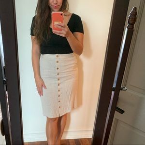 Ellison Cream Midi Skirt Size Small